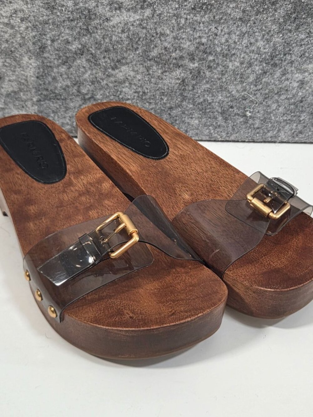 FARM Rio Jelly Wood Platform Slides Clogs 10 NWOB Retro 70s Boho Y2K